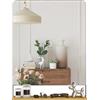HOMCOM Specchio da parete 80x60 cm con mensola porta bicchieri, Specchio rettangolare moderno da appendere con cornice in metallo per ingresso