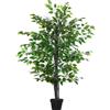 Outsunny Albero Artificiale Outsunny, Pianta Finta Ficus H.1 45 cm, Tronco, Rami, Liane, Lichene, Foglie, Alta Fedeltà Realistica, Vaso Incluso