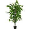 HOMCOM Albero Artificiale HOMCOM, Pianta Artificiale Ficus H.1 35 cm, Tronco con Rami, Lichene, Foglie di Lichene, Grande Realismo, Vaso Incluso