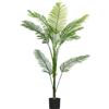 HOMCOM Pianta artificiale da interno HOMCOM cm, palma Areca artificiale con vaso in plastica e foglie in PE, f