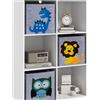 ZONEKIZ Mobile portaoggetti per bambini, 6 contenitori, 3 cubi in tessuto con motivo animali, 62x30x cm, Bianco