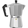 NONE Caffettiera italiana in alluminio per espresso, adatta a induzione, con valvola di sicurezza e manico antiscottatura, include guarnizione in silicone, disponibile in 1, 3, 6, 9 e 12 tazze, colore