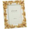 NONE Cornice portafoto perla 13x18 cm con fiori in rilievo color beige, naturale est. 19, 5x24, 5x1 cm