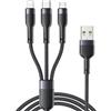 NONE Cavo di Ricarica USB 3 in 1 con Connettori Micro USB e USB-C - Cavo Intrecciato in Nylon con Ricarica Rapida 3.0A MAX e Sincronizzazione Dati per Telefoni Cellulari, Tablet e Power Bank