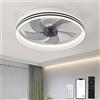 NONE Ventilatore da Soffitto con Luce LED Moderna, Lampada da Soffitto Silenziosa con Telecomando, Ventilatore Ultra-Sottile Invisibile per Camera da Letto e Soggiorno, 3 Tonalità di Luce e 6 Velocità