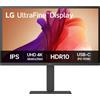 LG Monitor LG LED 27" IPS UHD 4K 60Hz HDR 10 - Risposta 5ms - Regolabile in altezza, inclinazione e rotazione - 2 altoparlanti da 5W - 16:9 - HDMI, DisplayPort, USB-C, USB-A - VESA 100x100
