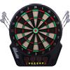 HOMCOM Gioco di Tiro al Bersaglio Elettronico Professionale, 27 Variazioni di Gioco - 16 Giocatori, 1 Freccette, 6 Freccette