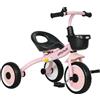 AIYAPLAY Triciclo AIYAPLAY per bambini con campanello e cestino, sella regolabile con schienale, per bambini dai 2 ai 5 anni, colore rosa