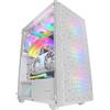 MARS GAMING Case gaming Mars Gaming MC-MAG - doppia griglia magnetica - vetro temperato - 3 ventole RGB - supporto per raffreddamento a liquido - USB 3.0 - colore bianco