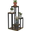 Outsunny Supporto per piante e fiori a 4 ripiani, diverse altezze, struttura in acciaio - 40x40x81 cm nero