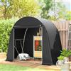Outsunny Tettoia da giardino Outsunny 2x1,6 m, riparo per bici con telaio in metallo zincato, impermeabile e resistente ai raggi UV, tenda da stoccaggio