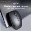 Ajazz Mouse ottico wireless AJAZZ NJ06 per ufficio e gaming, trasmissione 2.4G senza fili, Plug and Play, chip ottico 1000DPI