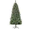 HOMCOM Albero di Natale HOMCOM dall'aspetto innevato artificiale, altezza 50 cm, con mele e spine, imitazione Nordmann, grande realismo