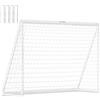 SPORTNOW Porta da calcio 2,4x1,8 m con rete, porta da calcio portatile per giardino o parco, porta da allenamento, pali in PVC e picchetti da terra, installazione rapida, Bianco
