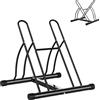 HOMCOM Rastrelliera modulare per 2 biciclette dim. ridotta 54L x 60l x 57H cm Acciaio epossidico nero