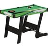 SPORTNOW Tavolo da biliardo americano pieghevole compatto SPORTNOW con accessori: 2 stecca, 16 biglie, triangolo, gesso, dim. 104L x 55,5l x 68H cm, tappeto verde