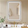 HOMCOM Specchio da bagno HOMCOM con illuminazione 90x60 cm, specchio da parete a LED, antiappannamento, 3 colori di luce, dimmerabile, memoria, retroilluminato e frontale, controllo touch, IP44,