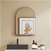 HOMCOM Specchio da parete HOMCOM arqué, specchio da bagno, 50x70 cm, alta definizione, con cornice in lega di alluminio, per camera da letto, soggiorno, ingresso, Oro