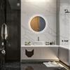 kleankin Specchio da bagno Bleankin con illuminazione Ø 60 cm, luce rotonda a 3 colori, interruttore touch, sistema anti-impronta, 29W, bianco argento