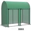 Outsunny Serra da giardino in PE, Serra da balcone, Telo rinforzato, g/m², Telaio in acciaio, 2 porte avvolgibili con cerniera, per fiori, piante, ortaggi, da interno ed esterno, 200x100 cm, verde