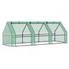 Outsunny Mini serra da giardino a tunnel 180L x 90L x 90H cm, tetto a punta in acciaio, PE ad alta densità 140g/m² anti-UV, 3 finestre con zip e telo verde avvolgibile