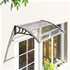 Outsunny Tettoia per porta esterna Outsunny, tetto in policarbonato e alluminio resistente, protezione da pioggia e raggi UV per terrazza, balcone, 100x75 cm, trasparente