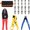 Glarks coassiale BNC crimpatrice professionale con RG59 connettore coassiale e rotondo/piatto UTP Cat5 CAT6 spelafili e cavi, per RG55 RG58 RG59 RG62 5 6 21 140 141 142