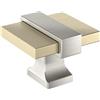 Amerock Overton BP36680BBZG10 - Pomello per armadietto, lunghezza 35 mm, colore: champagne dorato/nichel satinato
