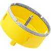 Aohhy Sega a Tazza Diamantata 85mm con Punte Guida, Professionale Vacuum Brasato Punte per Trapano Diamantate per Piastrelle, Porcellana, Vetro, Marmo e Ceramica