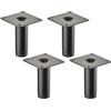 SOTECH 4 piedini per mobili SOTECH LIMA Altezza 80 mm, Ø 25 mm Altezza regolabile 10 mm nero opaco Piedini per vetrine Piedini per zoccoli Piedini per mobili