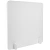 IOBIDDYS Pannello Divisorio da Scrivania in PVC Resistente e Anti-spruzzo Bianco Bordi Arrotondati Protezione Privacy e Sicurezza per Ristorante e Ufficio