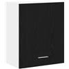 Roanoer Mobile sospeso nero effetto rovere, 50 x 31 x 60 cm, mobile da cucina in legno moderno, montaggio a parete, con ripiano, per cucina e sala da pranzo