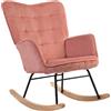 HOMCOM Sedia a Dondolo, Poltrona Relax, Sedia a Dondolo, portata fino a 120 kg, Poliestere, 98 x 71 x 101 cm, Rosa