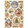 Carta di riso Silent Night palline Natale Stamperia