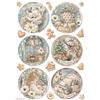 Carta di riso White Christmas tondi Stamperia