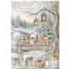 Carta di riso White Christmas tavola festosa al lago Stamperia