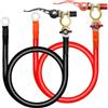 Ollanoos 25mm² 100cm 3AWG Cavo batteria con morsetti ad anello M8/M10, 120A 300V cavo di collegamento per inverter, cavo in rame per batteria auto 12V/24V
