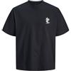 JACK & JONES Jormaine Back Tee SS Crew Neck SN, Nero, M Uomo