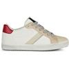 Geox D Blomiee CSneaker da Donna, Bianco Ottico Rosso, 38 EU