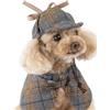MANON ROSA Costume per cani, grazioso set di vestiti da detective per Halloween, cosplay, feste, abbigliamento invernale alla moda, mantello e cappello per cani e gatti di taglia piccola e media (Small)