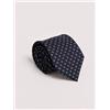Amirante Antica Sartoria Napoletana Cravatta uomo 3 pieghe in seta twill blu navy fantasia geometrica