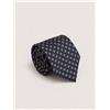 Amirante Antica Sartoria Napoletana Cravatta uomo 3 pieghe in seta twill blu navy fantasia micro floreale