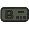 MFH PATCH GRUPPO SANGUIGNO B NEGATIVO IN GOMMA CON VELCRO