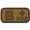 MFH PATCH GRUPPO SANGUIGNO B POSITIVO IN GOMMA TAN CON VELCRO
