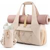 Ecofocet Borsone Palestra Donna Uomo, Borsone da Viaggio, Borsa Sportiva con Scomparto Scarpe & Tasca Umida, Grande Capacità 45cm, Impermeabile e Leggero, per Fitness, Yoga, Nuoto, Weekend, Kaki