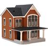 Villa In Miniatura Con Portico, Modello In Scala 1:64 Con Effetto Mattoni, Casa