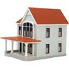 Villa In Miniatura Con Portico, Modello In Scala 1:64 Con Effetto Mattoni, Casa