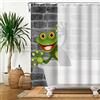 SDOTPMT 90x183cm Carina Rana Animata Tenda da Doccia Grigio Mattone per Bagno e Vasca dei Bambini in Poliestere con Ganci