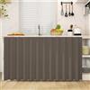 Odot Tenda per Mobile Sottolavello Cucina, Tende Corta Sotto Il Lavandino Cotone e Lino Tinta Unita Autoadesiva Fibbia in Nylon per Antipolvere Ombreggiatura (Grigio,W 120cm H 60cm)