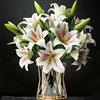 HNVNER 6 Bouquet Fiori Finti Gigli per Decorazioni , Realistiche in Seta Stampa 3D